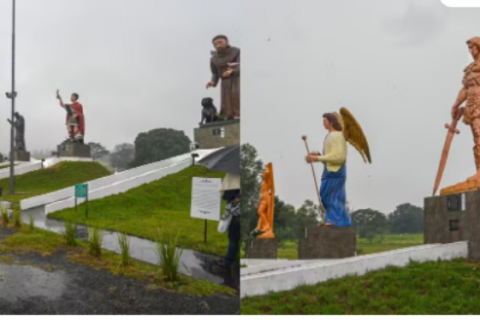 Espaço com santos gigantes às margens de rodovia no interior de SP é ampliado e ganha sete novas imagens religiosas