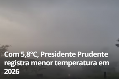 Presidente Prudente registra menor temperatura em 2026; confira as mínimas da região